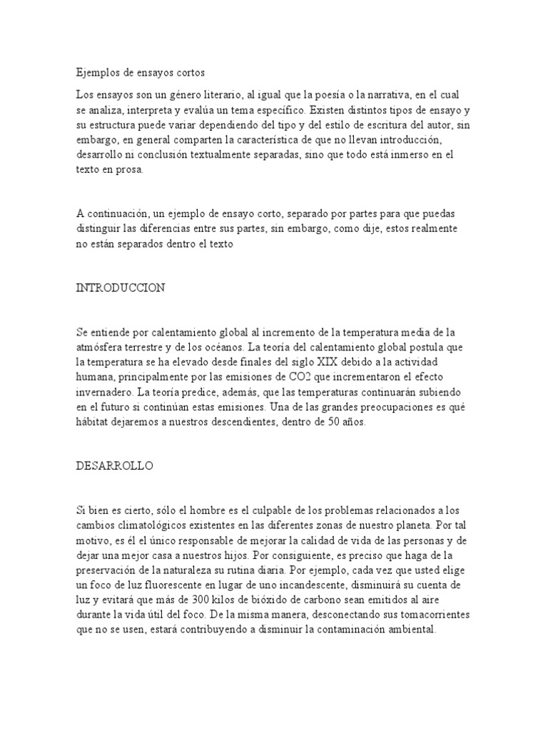 Adversario Consciente de Peatonal Ejemplos de Ensayos Cortos | PDF | Calentamiento global | Tierra