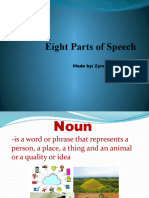 Eight Parts of Speech: Made By: Zyra C. Dumandan