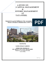 A Study On Working Capital Management & The Inventory Management AT Tata Steel