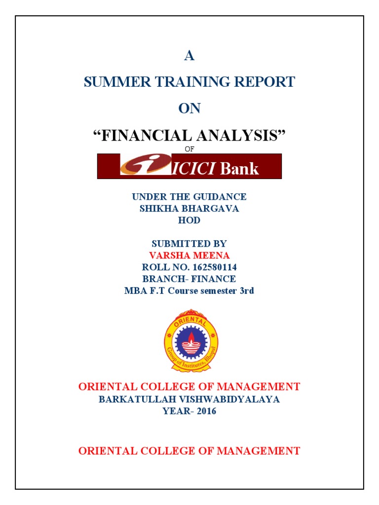 Financial Analysis of ICICI Bank | PDF | Banks | Companies