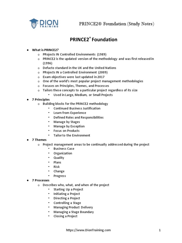 PRINCE2-Foundation Fragenkatalog