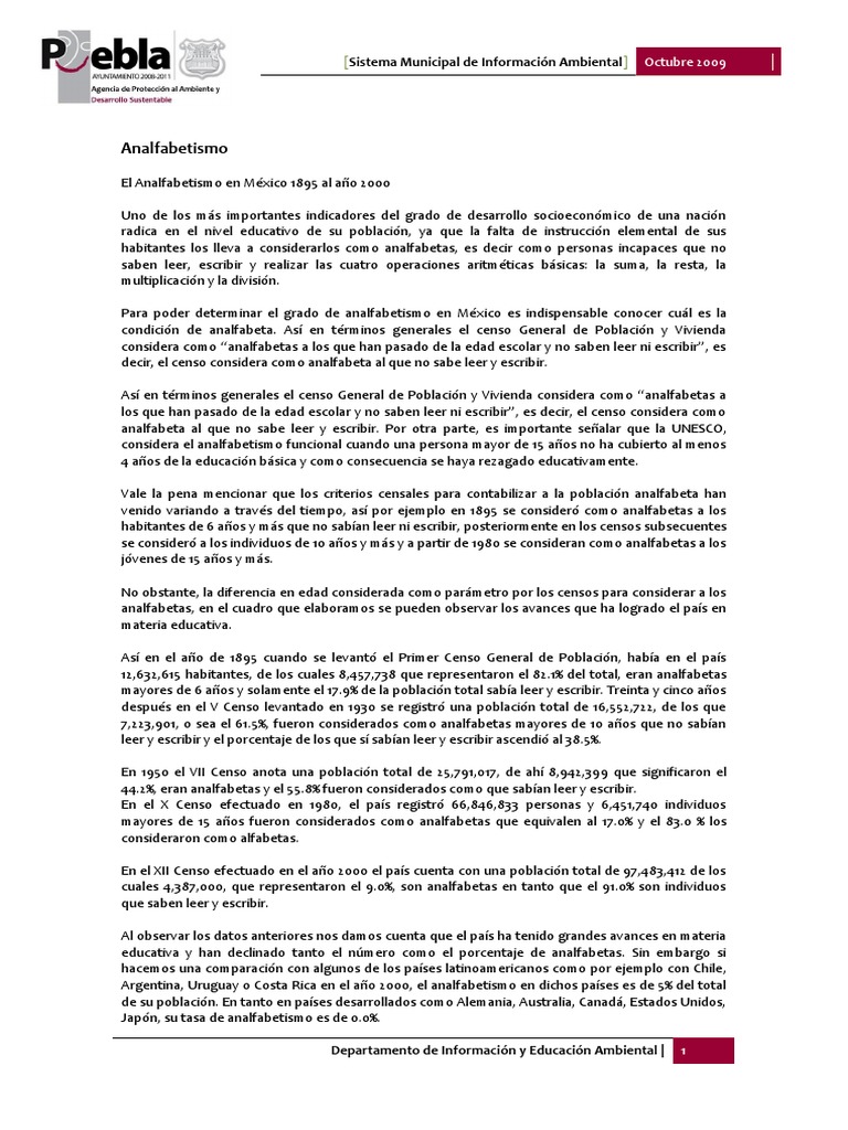 Analfabetismo En Mexico Pdf Educación Primaria México