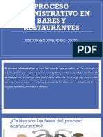 Proceso Administrativo en Bares Y Restaurantes: Jenny Constanza Ocampo Romero - Docente