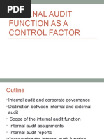 Internal Audit Function As A Control Factor