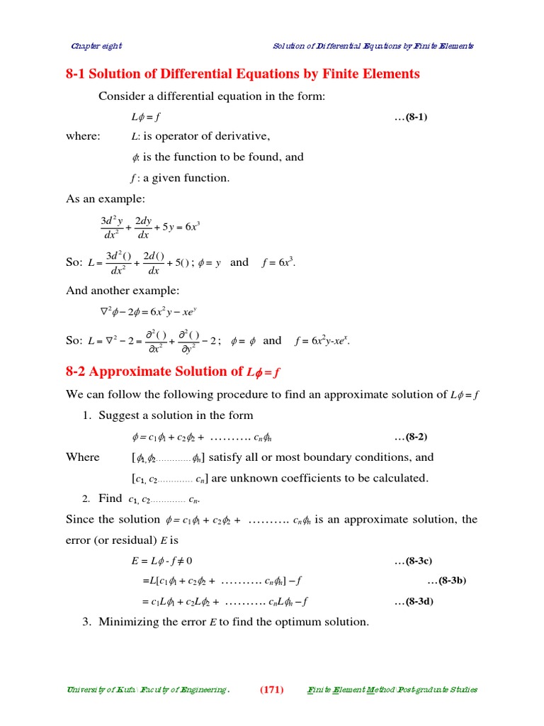Finite Element Solutions for PDEs | PDF | Finite Element Method | Equations
