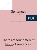 Sentences: 6 Grade English Skills