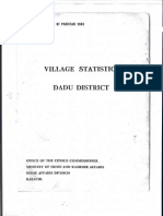 Village Statistics Dadu District 1961 PDF