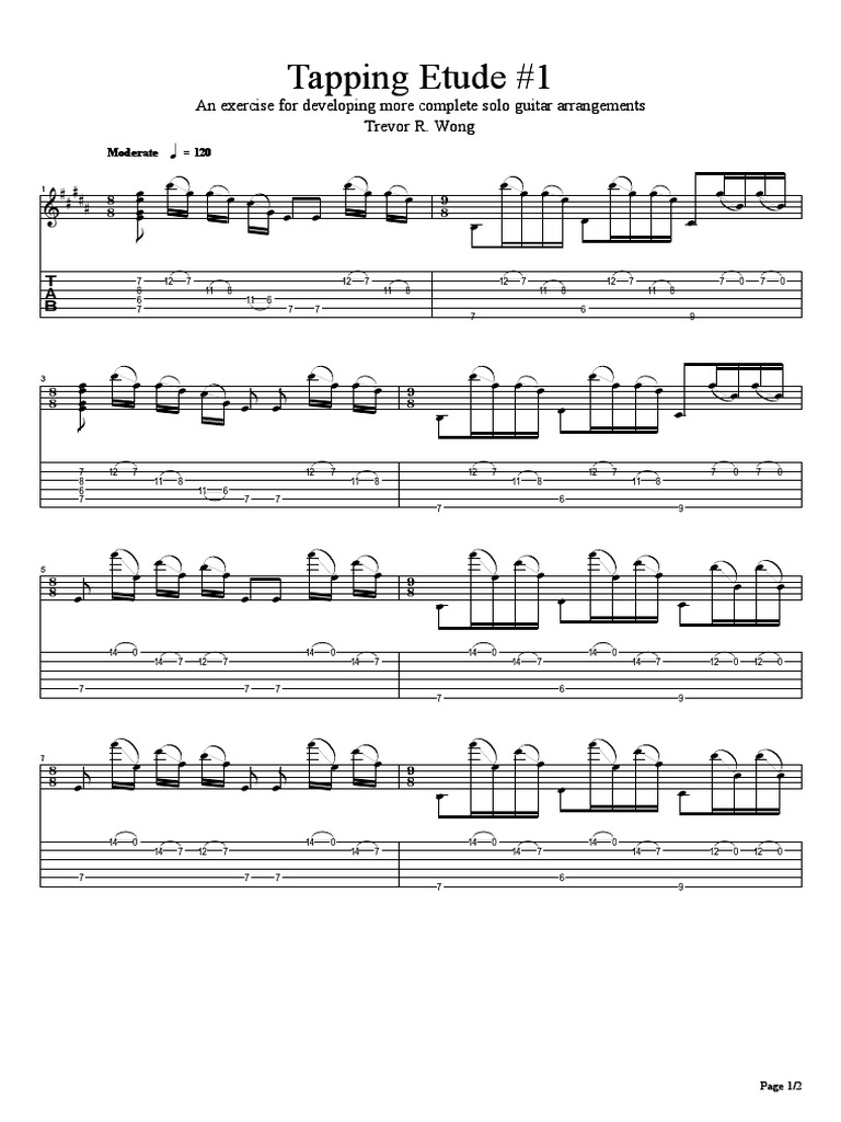 Tapping Etude #1 for Guitar Solo | PDF