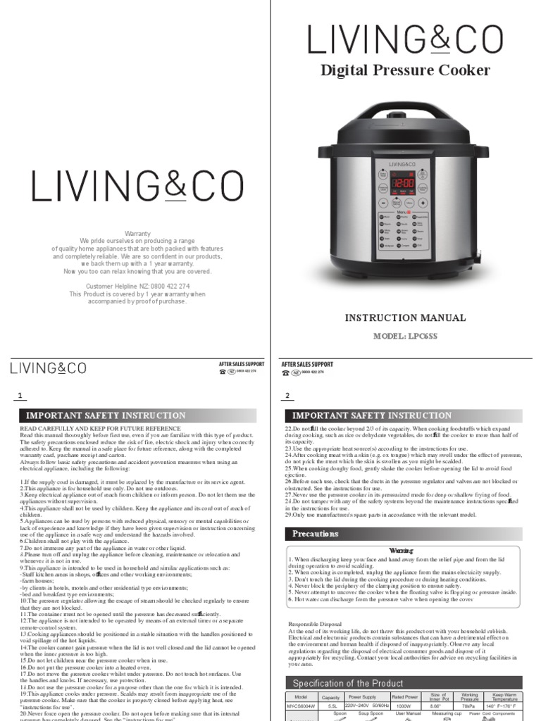 POWER COOKER PC-WAL1 OWNER'S MANUAL Pdf Download  Cooker, Power pressure  cooker, Digital pressure cooker