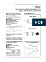 300Mw at 3.3V Supply Audio Power Amplifier With Standby Mode Active High