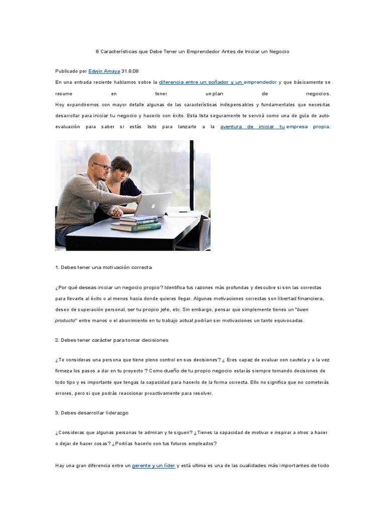 Claves para Emprender con Éxito | PDF | Iniciativa empresarial | Economias