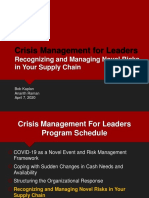 Crisis Management for Leaders: Recognizing and Managing Novel Risks in Your Supply Chain