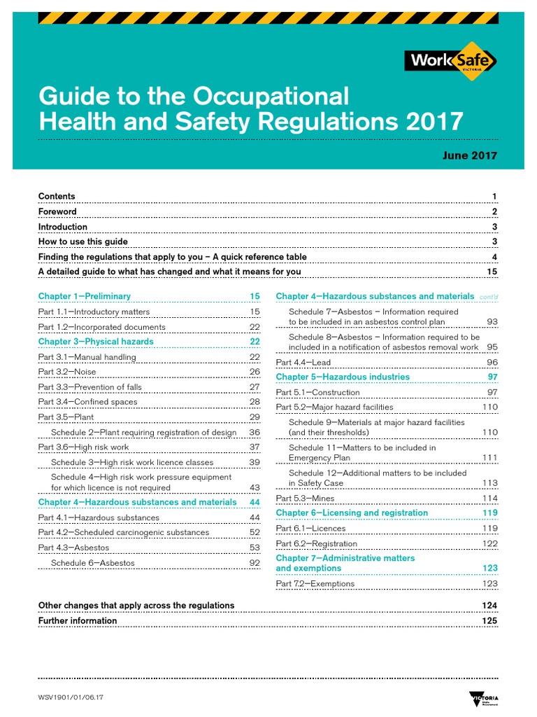 OHS Regulations 2017: Key Changes Guide | PDF | Asbestos | Occupational ...