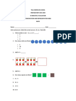 Tela American School PREPARATORY 2019-2020 Iv Bimester / Evaluation Comunication and Representation Area Math