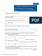 WEIR Staff / Visitor Declaration Form Coronavirus (COVID-19) Screening