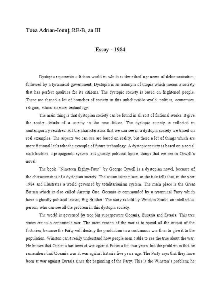 Analyzing Dystopia in Orwell's 1984 | PDF | Dystopia