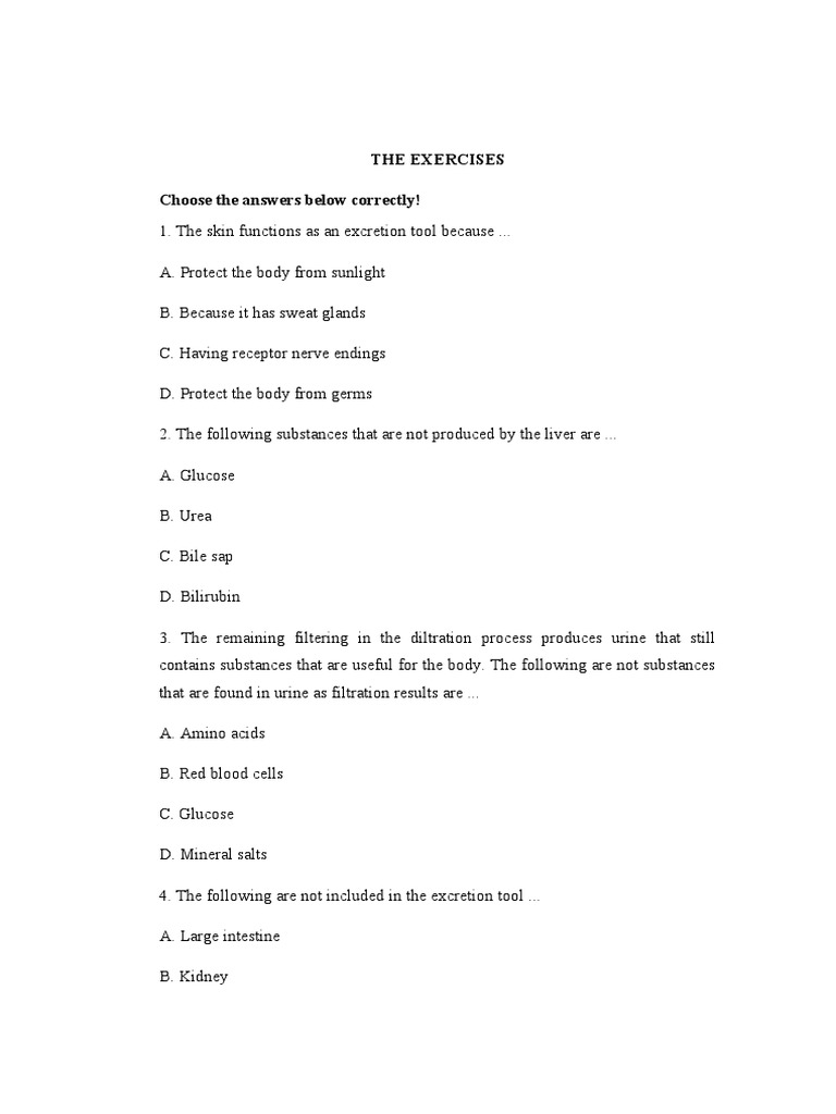 The Exercises Choose The Answers Below Correctly! | PDF