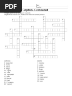 01 Countries and Capitals 1 Crossword