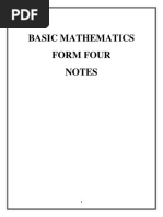 Maths Form Four