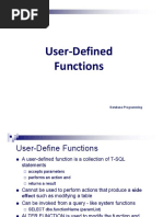 User-Defined Functions: Database Programming