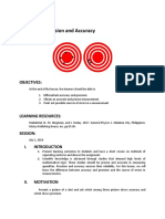 Chapter 1: Precision and Accuracy: Objectives