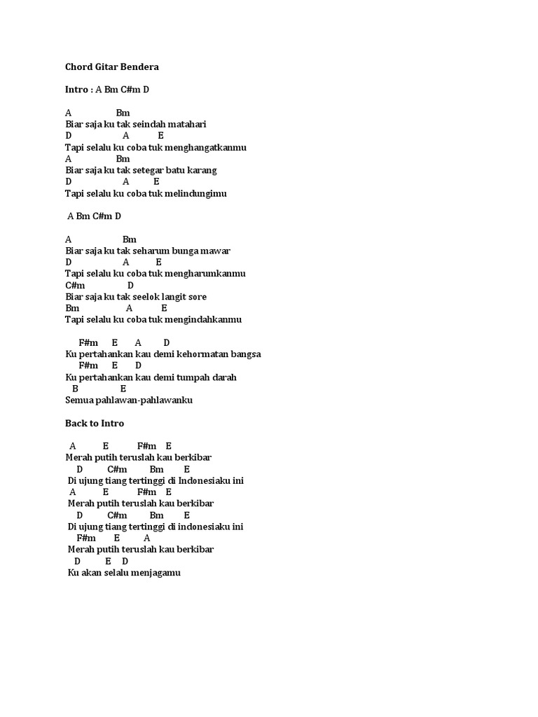 Chord Gitar Bendera Pdf