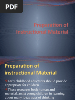 Preparation of Instructional Material