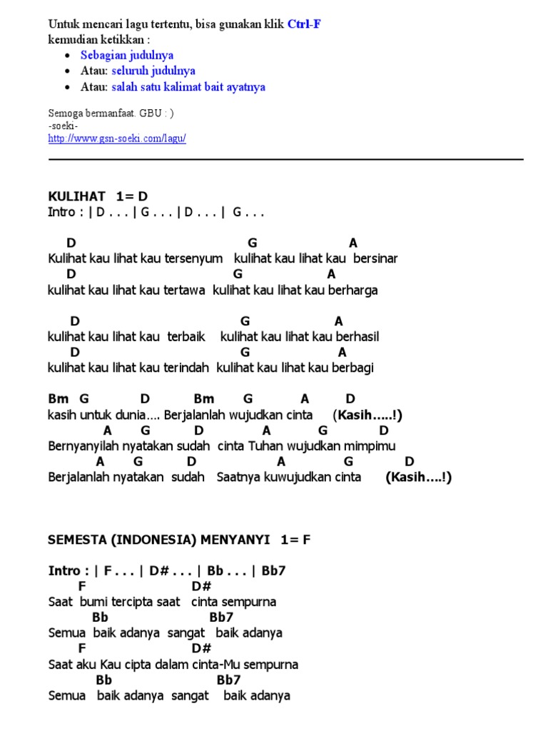 Chord Lagu Sungguh Ku Menyesal