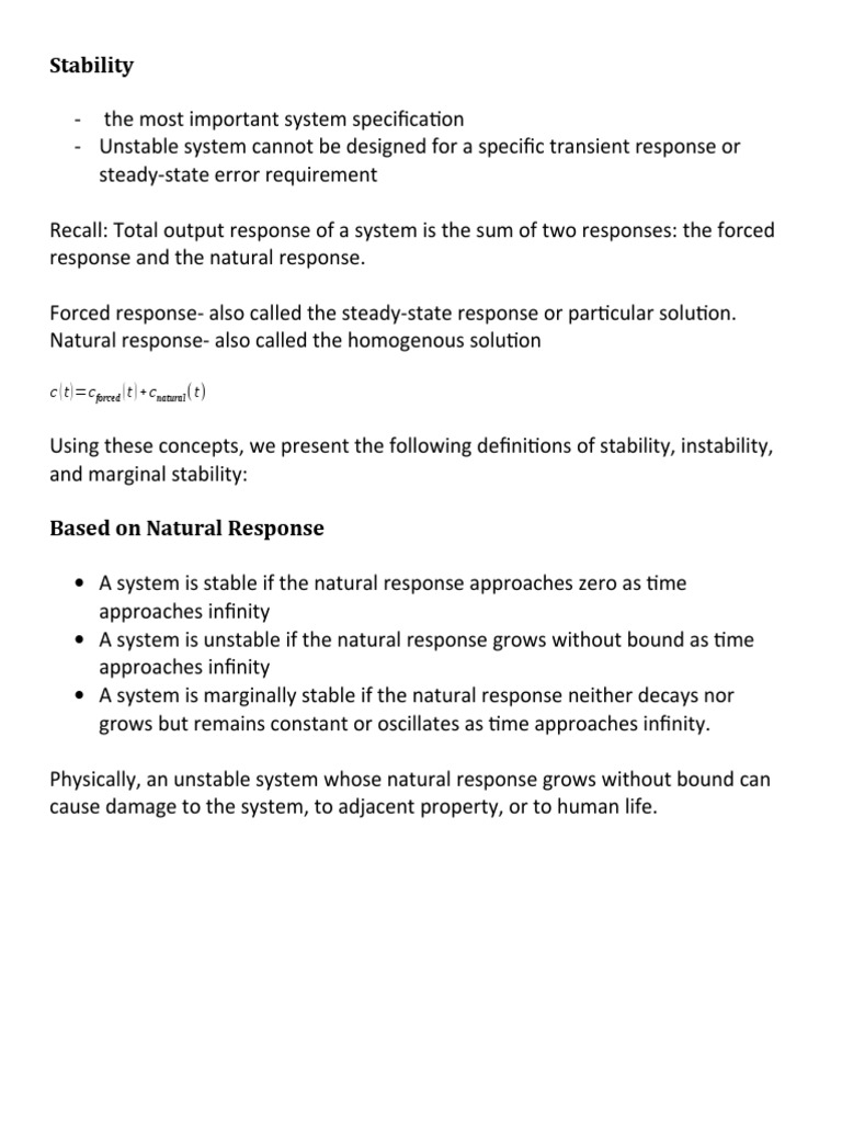 Understanding System Stability and Responses | PDF | Systems Science ...
