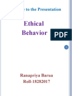 Welcome To The Presentation: Ethical Behavior