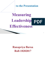 Welcome To The Presentation: Measuring Leadership Effectiveness
