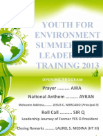 YES Leadership Training 2013 Opening Program