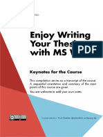 Enjoy Writing Your Thesis With MS Word: Keynotes For The Course