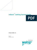 Inbatch Getting Started Guide: Invensys Systems, Inc
