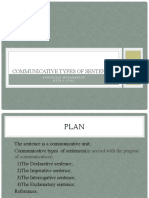 Communicative Types of Sentences: Nursultan Mukambetov H T T E - 1 - 1 7 (A)