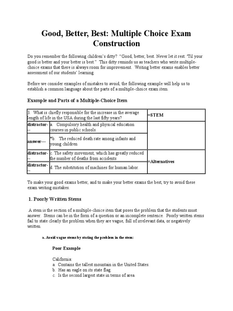 Improving Multiple-Choice Exams | PDF | Multiple Choice | Test (Assessment)