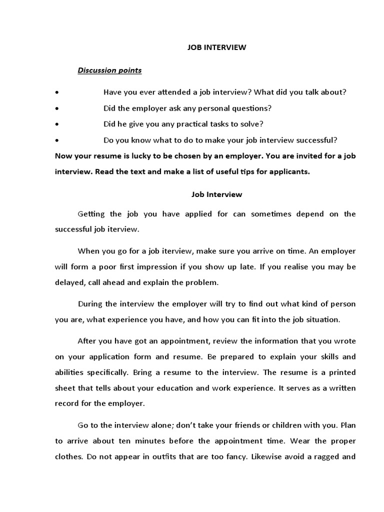 Job Interview Tips And Strategies Pdf Job Interview Interview
