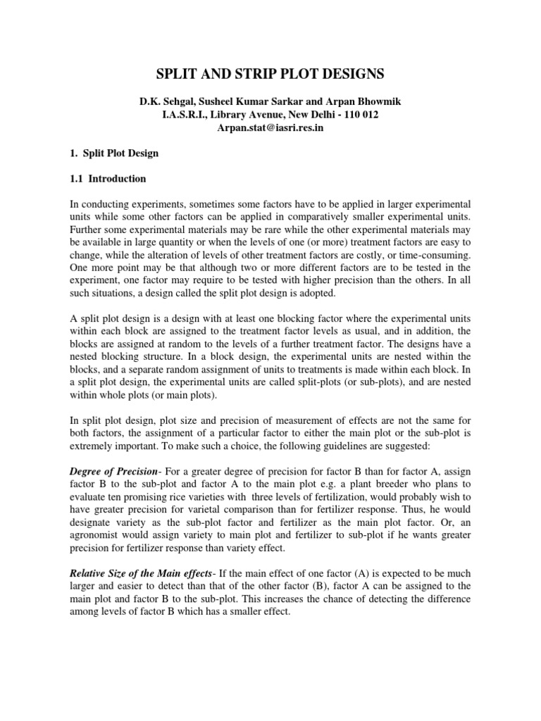 5-Split and Strip Plot Designs PDF | PDF | Errors And Residuals ...