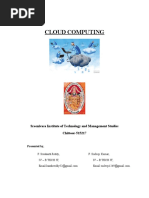 Cloud Computing: Sreenivasa Institute of Technology and Management Studies Chittoor-515217