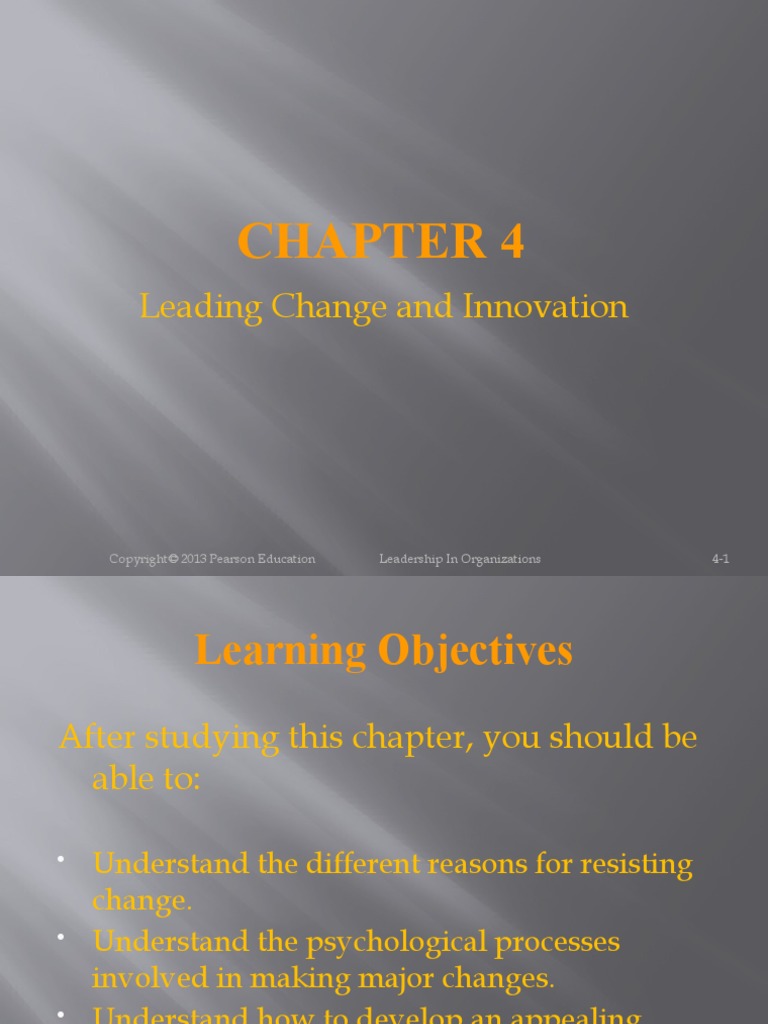 Chapter 04 Leading Change and Innovation | PDF | Leadership | Learning