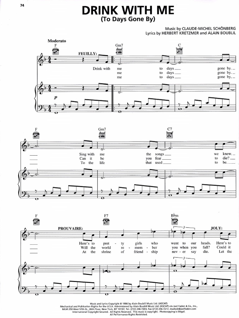 ClaudeMichel Schonberg Drink With Me (Les Miserables) PDF PDF
