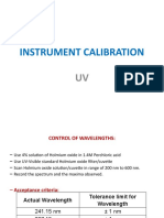 Instrument Calibratiomn Uv