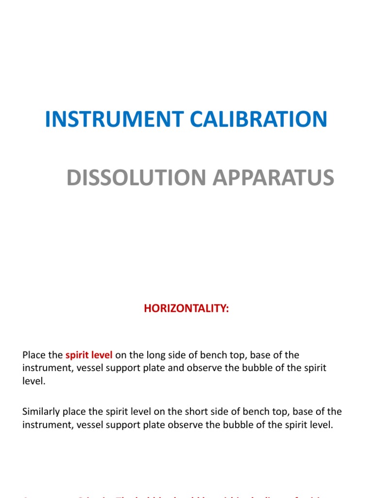 Instrument Calibratiomn Dissolution PDF Calibration Scientific