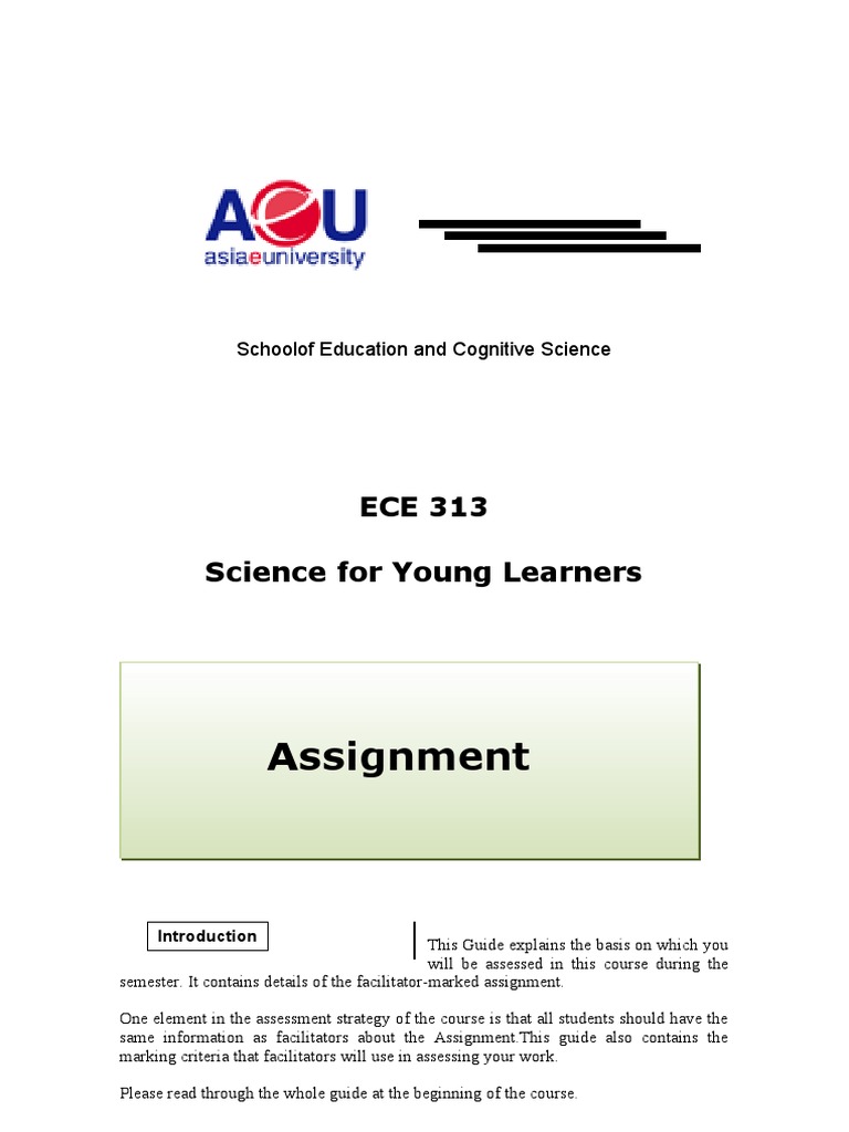 Assignment: ECE 313 Science For Young Learners | PDF | Plagiarism | Essays