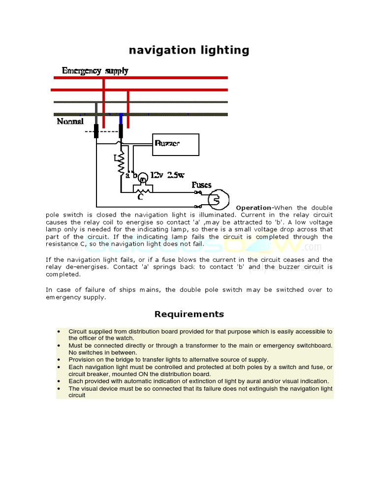 Navigation Light Circuit Operation Guide | PDF | Technology & Engineering