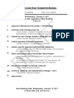 Draft Agenda For Jan 5 2011 Meeting of The Revenue Laws Study Committee