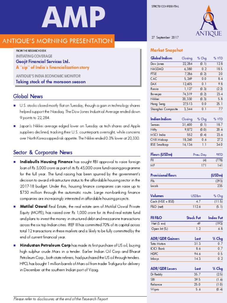 Geojit Financial Services Overview | PDF | Non Bank Financial ...