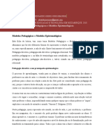 Ficha de Leitura( Modelos Pedagógicos e Modelos Epistemológicos)