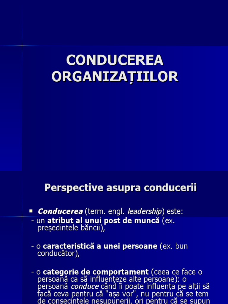 Conducerea | PDF