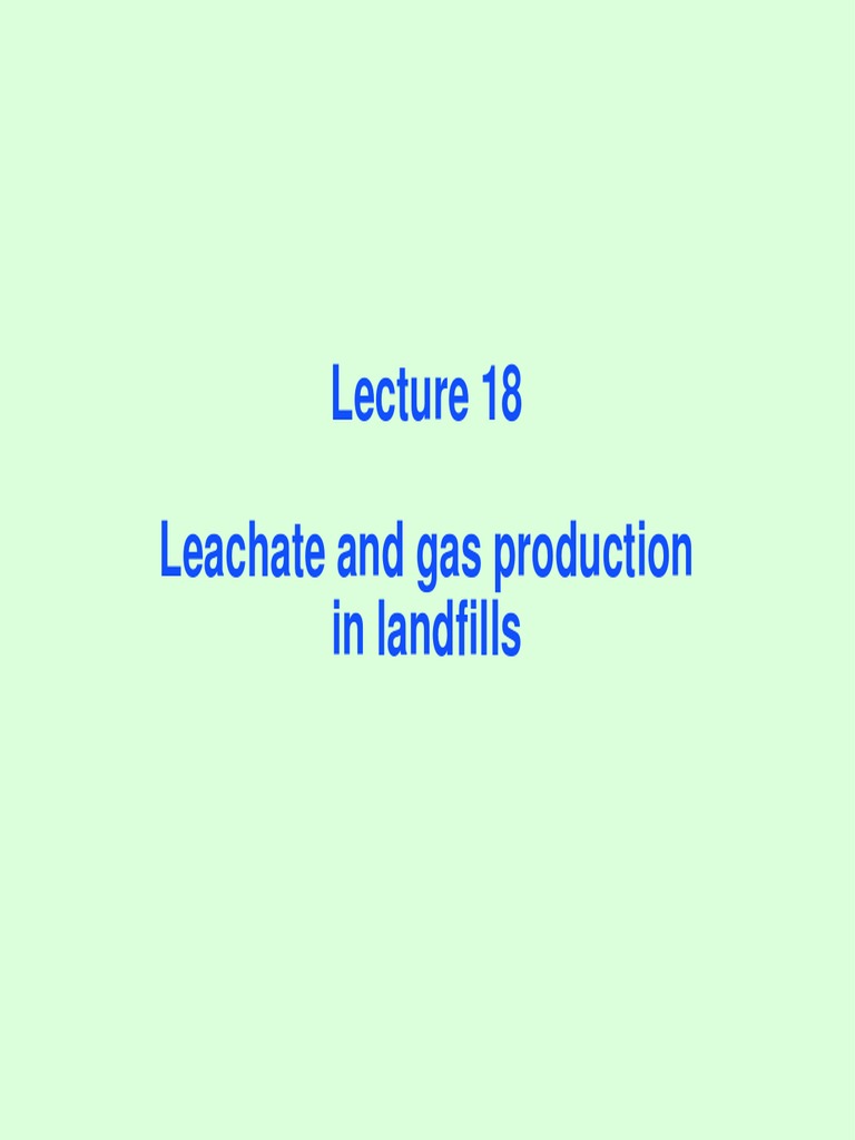 Lecture18 PDF | PDF | Landfill | Anaerobic Digestion